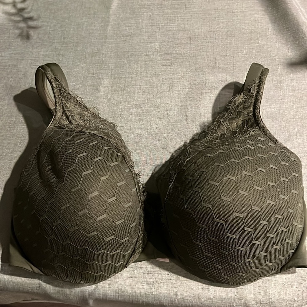 Cacique Olive Green Lace Bra 38DDD - Picture 4 of 4